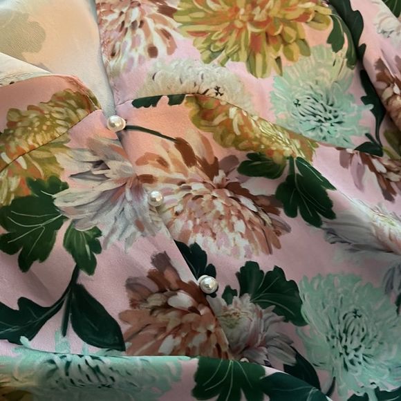 Sam Edelman Womens Pink Multi Floral Double-V Daytime Midi Dress Size 14 - Picture 7 of 8